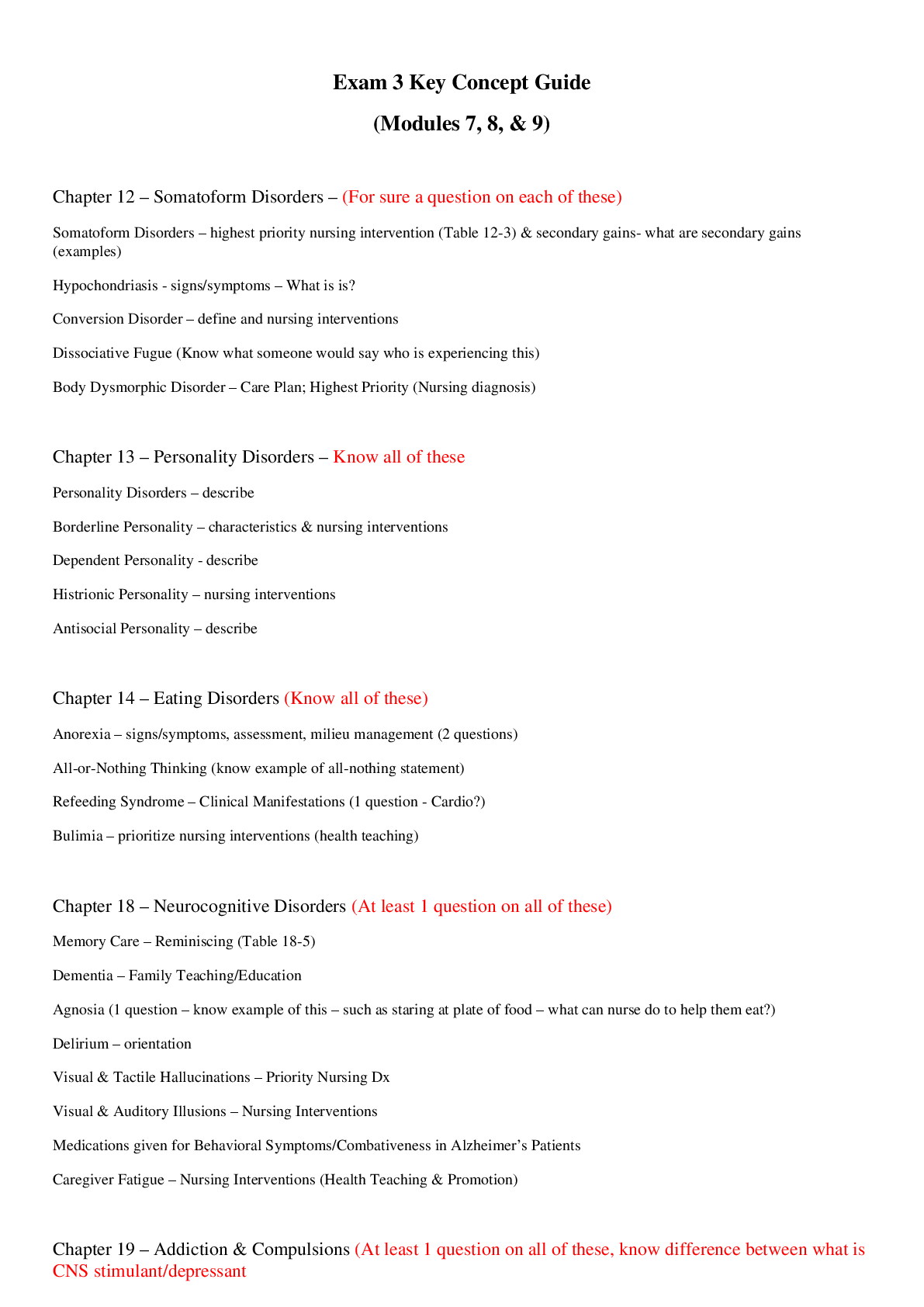 Preview image of [Solved] NURSING NUR 2488 Exam 3 Key Concept Guide (Modules 7, 8, & 9) document
